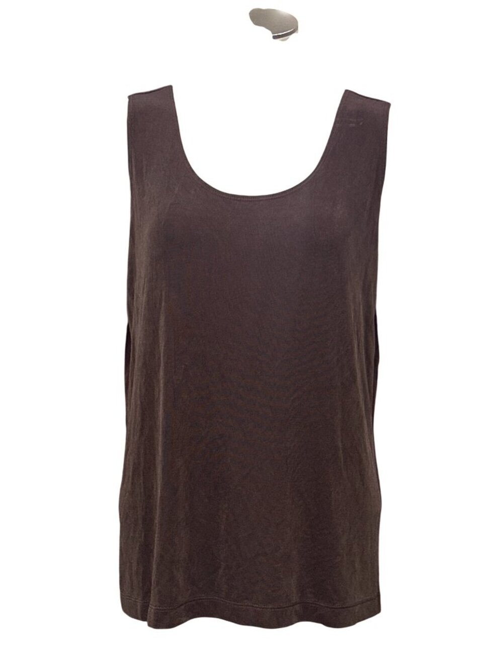 Chicos Travelers Size 2 Brown Tank Top Relaxed Fit Sleeveless Chic Casual